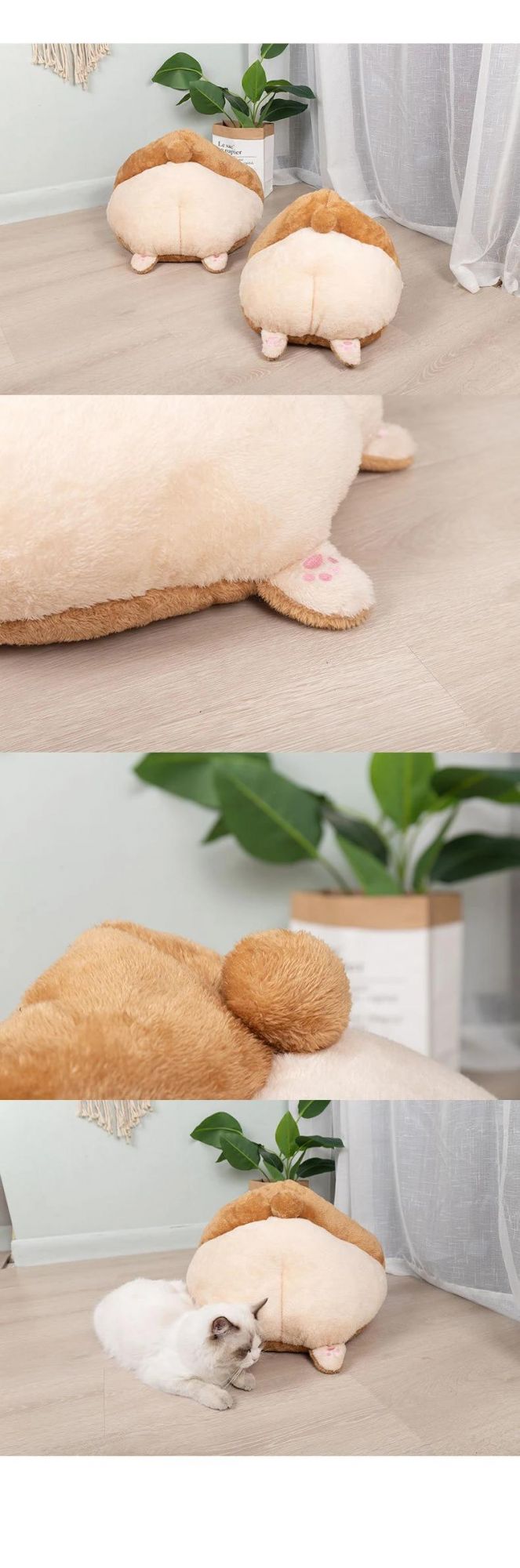 Animal Body Shape Bed Pet House Wholesale Lovely Stuffed Corgi Cheap Custom Animal Cushion Bedroom Decoration Plush Toy