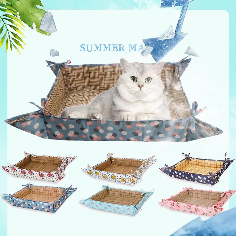 in Stock Summer Mat Small Dog Cooling Bed Pet Beds & Accessories Rattan Pet Bed