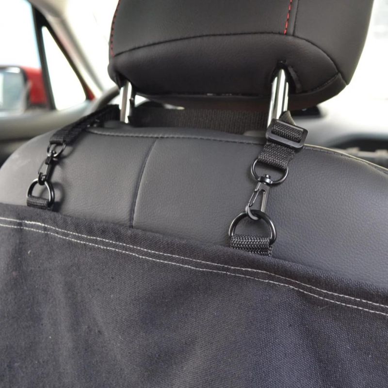 Black Detachable Canvas Car Cover Seat Backseat Pet Hammack Mat