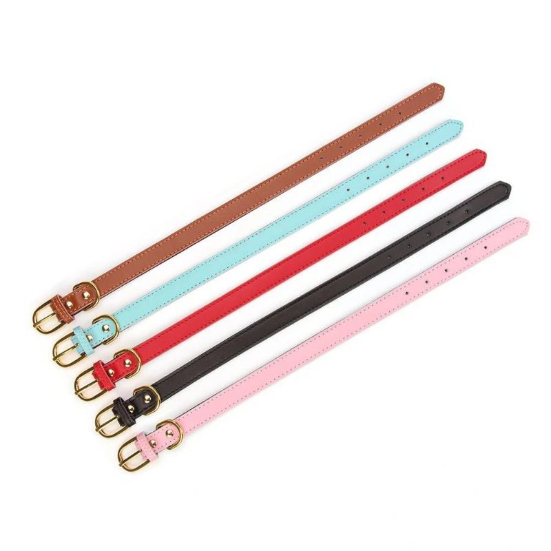 Fashion Design High Quality PU Leather Colorful Adjustable Dog Collar