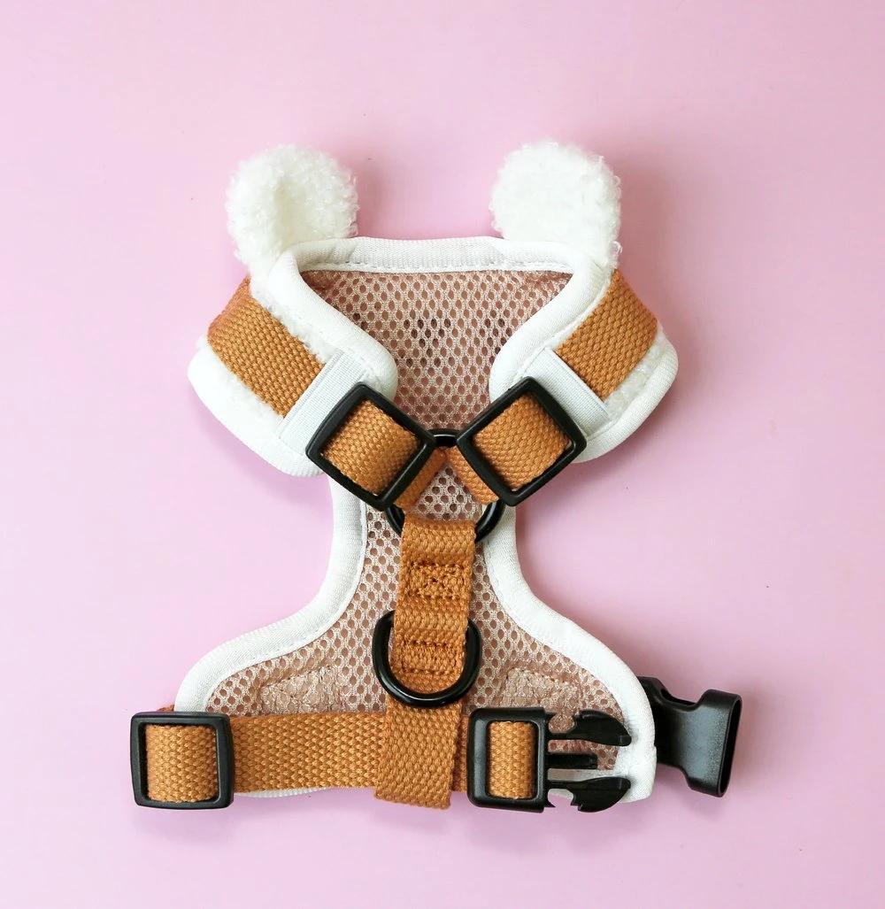 Winter Fur Fuzzy Animal Giraffe Bear Cartoon Look Dog Harness Puppy Dog Vest Small Dog Harness
