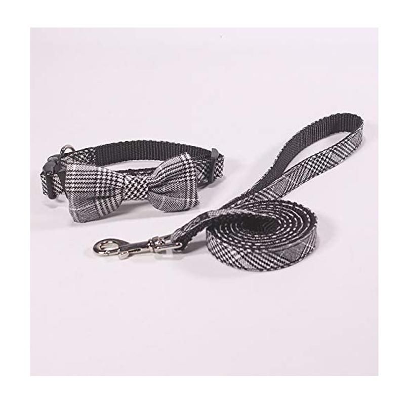 Customized All Size Dog Luxury Pattern Dog Bow Tie Durable Fabric Webbing Leash Dog Collar