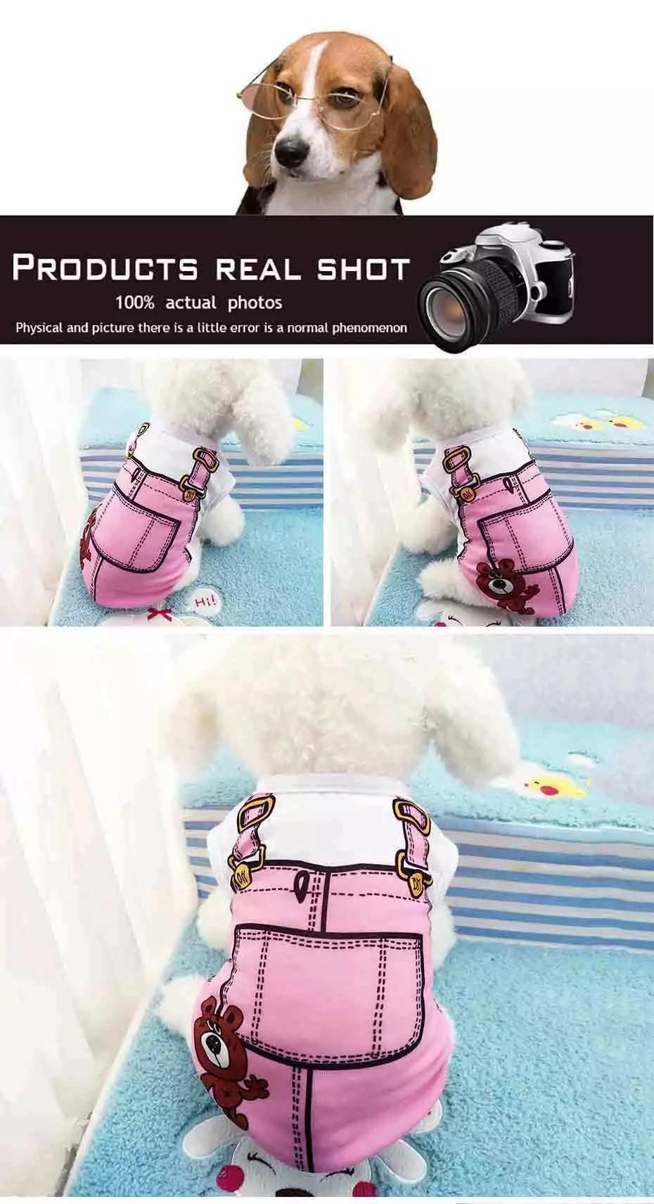 Cartoon Summer T-Shirt Puppy Vest Pets Clothing Mix Color Cat Breathable Cotton Dogs Clothes