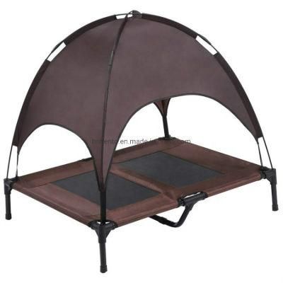 Outdoor Elevated Dog Cot Bed Raised Dog Bed with Removable Shade Canopy Tent