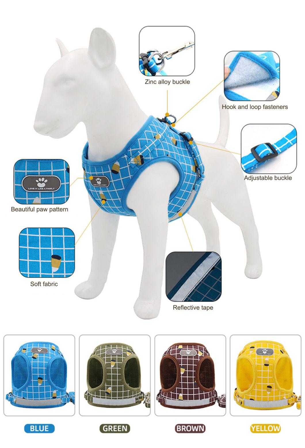 Pure Plaid Breathable Pet Harness Dog Vest
