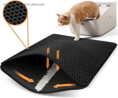 Comfortable Plush 2-Layers Cleaning Premium Trapping Washable Jumbo Trapper Waterproof EVA Double-Layer Pet Cat Litter Mat