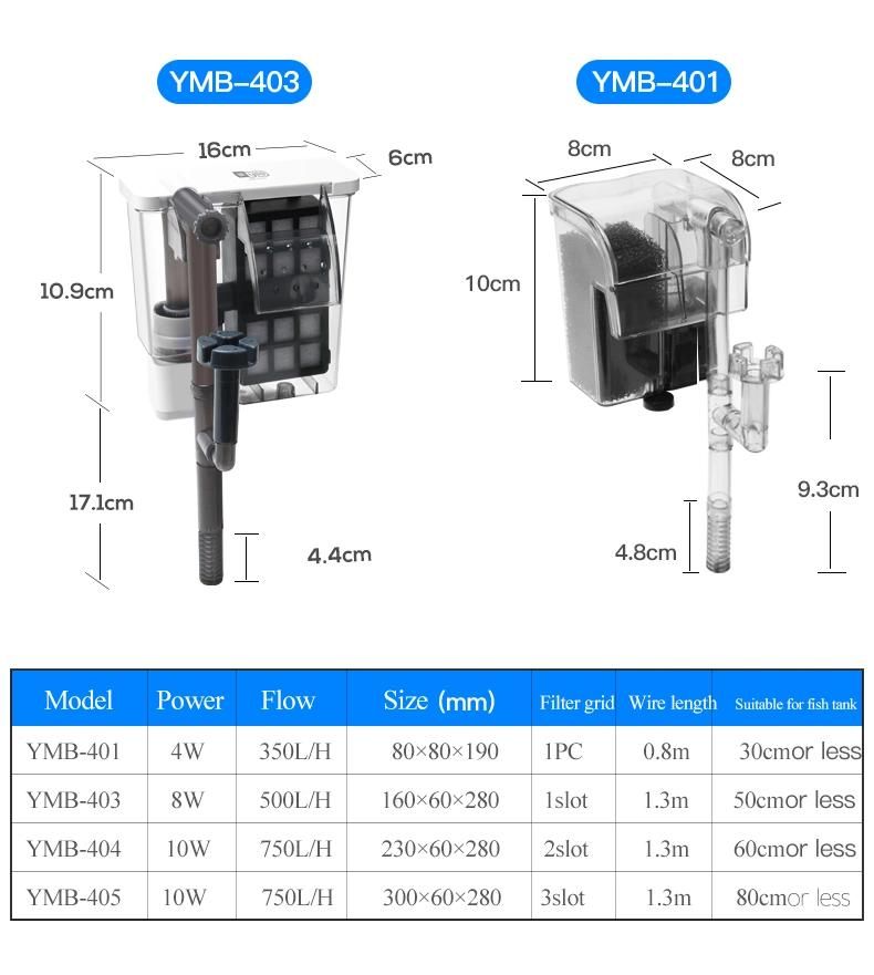 External Hanging Waterfall Filter for Small Gold Fish Tank