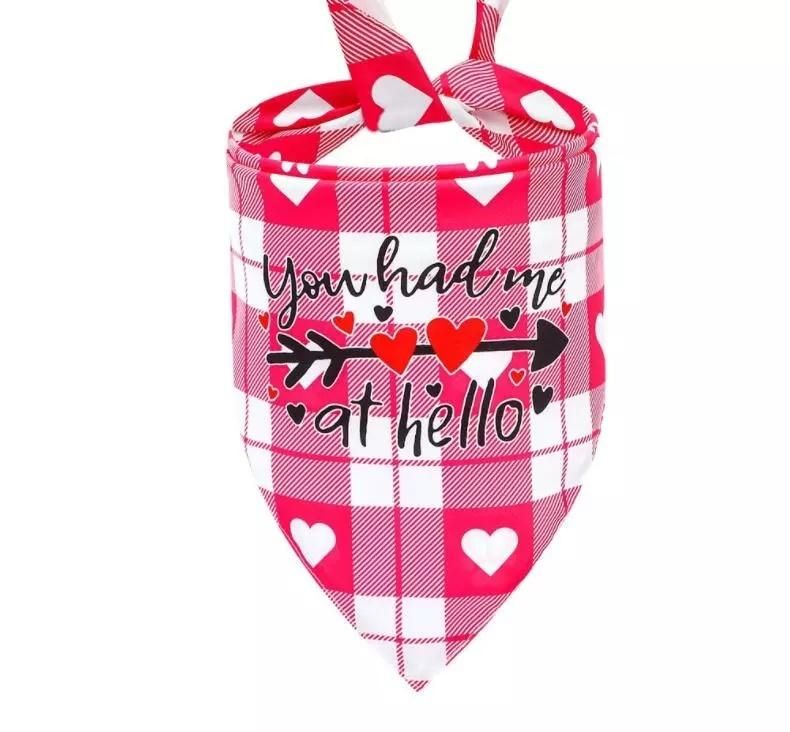Birthday Gift Washable Plaid Printing Dog Bandana Bib Double Reversible Kerchief Scarf Adjustable Accessories