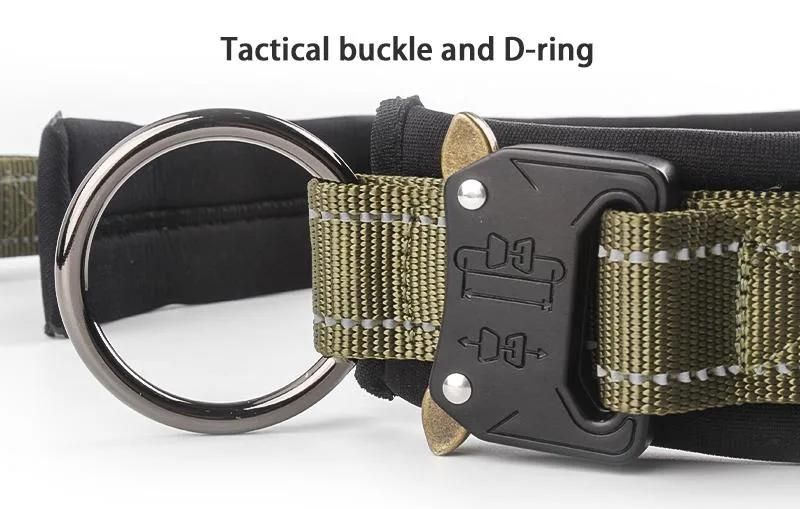 Tan Handle Heavy Duty Leash Collars Dogs Nylon Low Price Tactical Quick Release Dog Collar