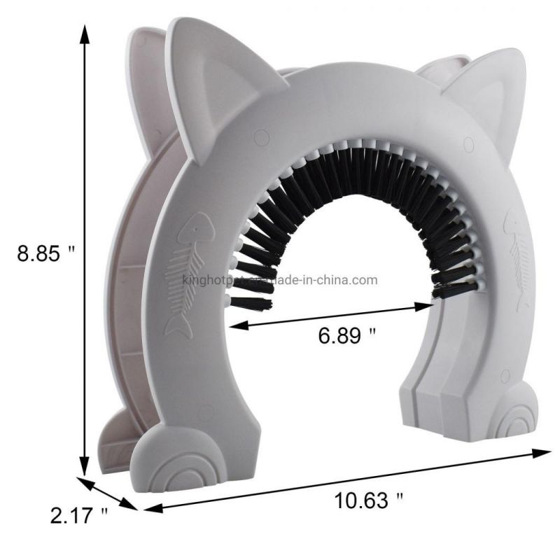 in Stock OEM ODM Bulk Products Kitty Door with Grooming Brush -Removable Beauty Fit 10kg or Less Cat Pass Cat Door for Interior Doors