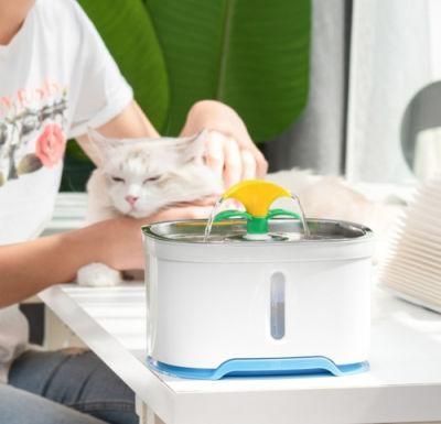 2.5L Large Capactiy New Arrival Pet Water Fountain Cat Drinking Fountain with Stainless Steel Bowls
