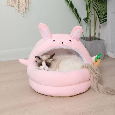 Animal Rabbit Bear Shape Pet Bed Cat House Warmer Soft Pet Bed Sleeping Bag for Dog Cat