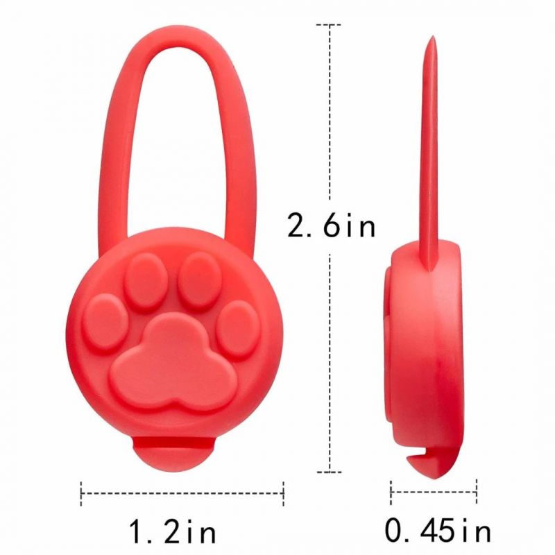 Dog Collar Light, Waterproof Silicon LED Dog Collar Safety Night Walking Lights for Dog and Cat - Batteries Included. (3 Pack)