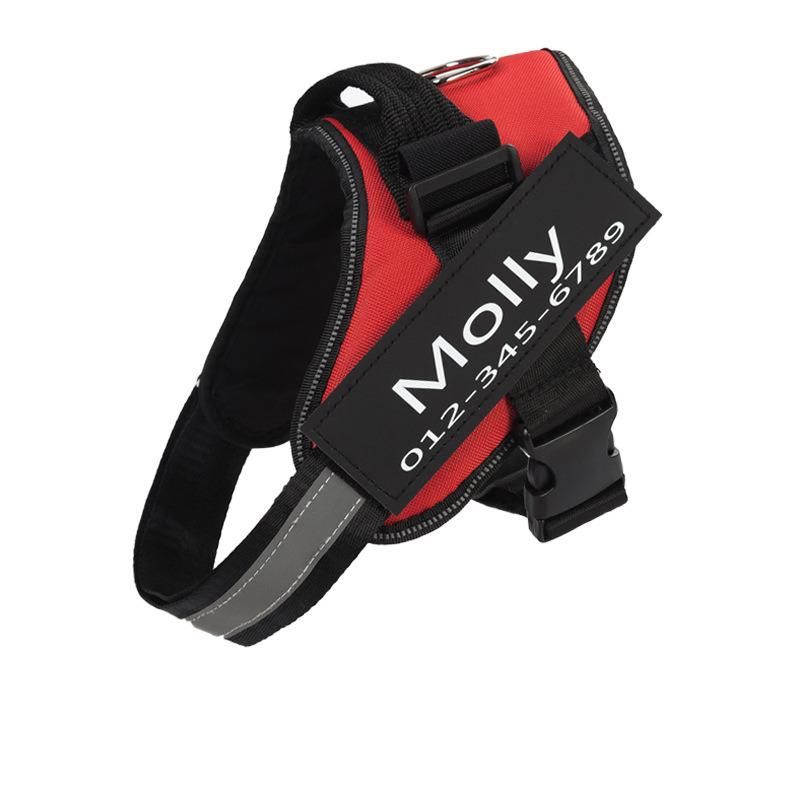 Customized ID Patch Reflective Breathable Dog Clothes Harness Pet Accessories