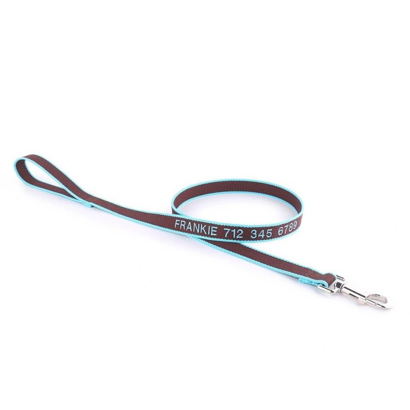 Bamboo Personalized Dog Leash Wholesale Custom Leashes Embroidered with Pet Name and Phone Number