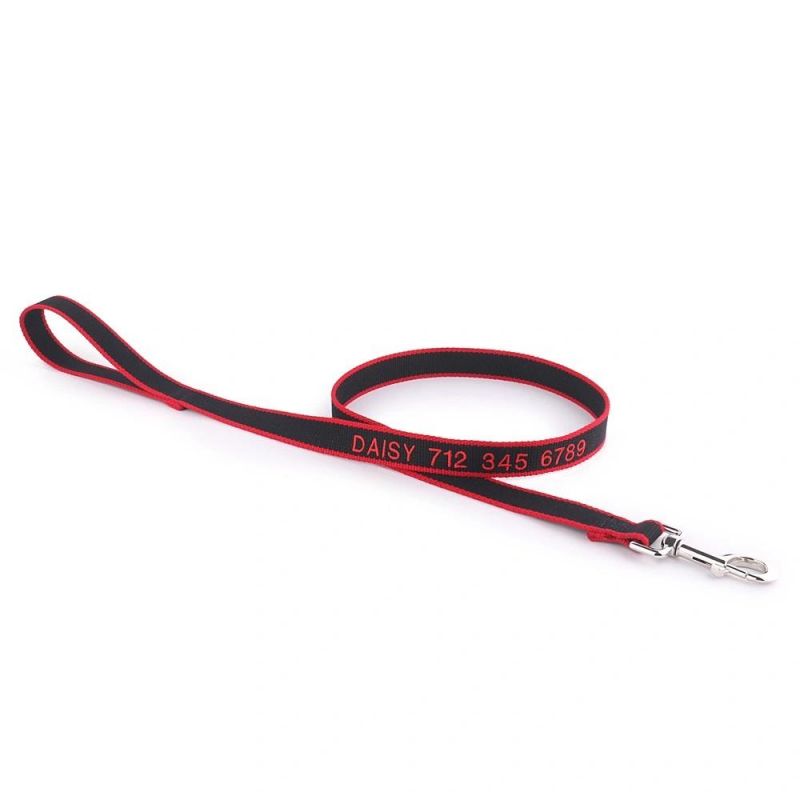 Bamboo Personalized Dog Leash Wholesale Custom Leashes Embroidered with Pet Name and Phone Number