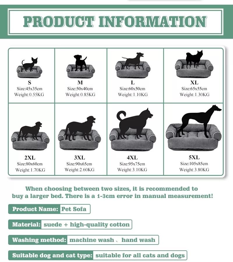 Dog Bed Sofa for Small Medium Large Dogs Cats Winter Pet Dog Bed House Mats Pet Kennel Sofa Durable Puppy Bed
