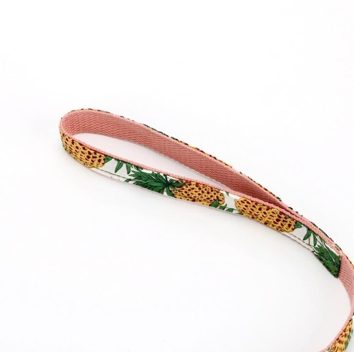 Fashion Design Cotton Webbing Lining and Custom Printed Polyester Dog Collar and Leash with Stainless Buckle