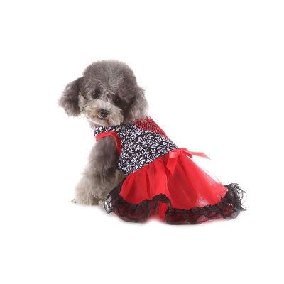 Beautiful Heart Lace Wedding Party Red Pet Dress