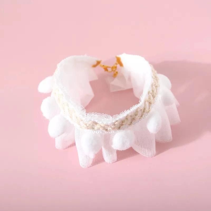 Wholesaler Pet Accessories Sweet Princess Lace Bib Cute Dog Cat Necklace Collar Decoration