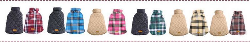 British Style Plaid Waterproof Dog Coats Soft and Warm Inner Layer