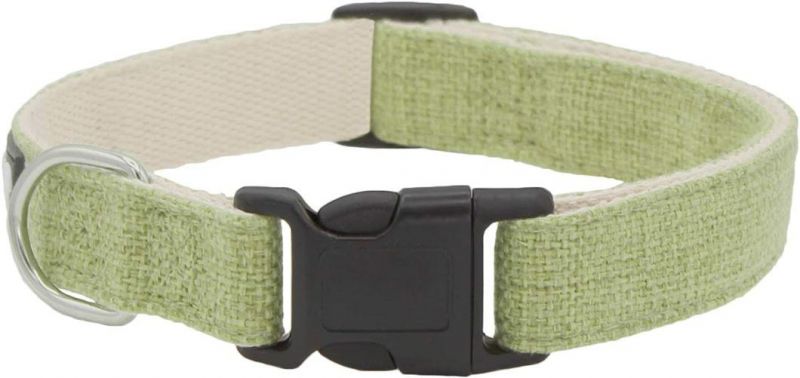 Recycled Hemp Dog Collar Vegan Hypoallergenic Organic Padded Solid Color Adjustable Collar