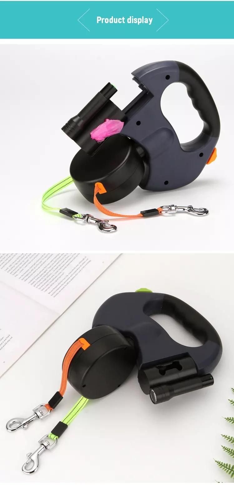 Automatic Double Headed Pet Hand Retractable Long Leash for Extending Puppy Pet Dog