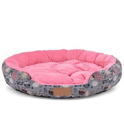 Plush Dog Bed Round Kennel Hot Sale Pet Sofa Bed Mat Soft Keep Warm Pet Bed Mat Solid Color Cat Bed Kennel High Quality Pet Bed