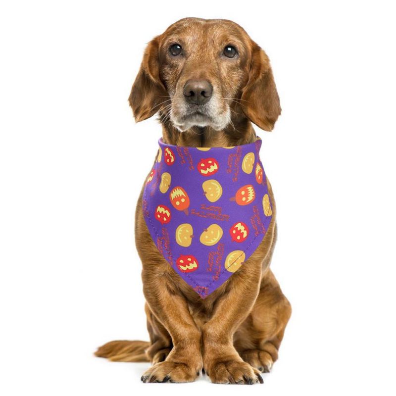 Small Large Dog Bibs Towel Scarf Halloween Pumpkin Printing Puppy Pet Accessories Pet Dog Bandana