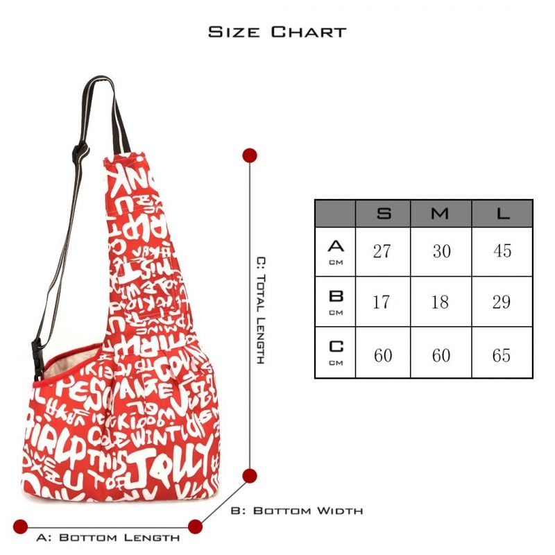 Dog Cat Sling Carrier, Adjustable Padded Shoulder Strap, with Zipper Pocket for Outdoor Travel