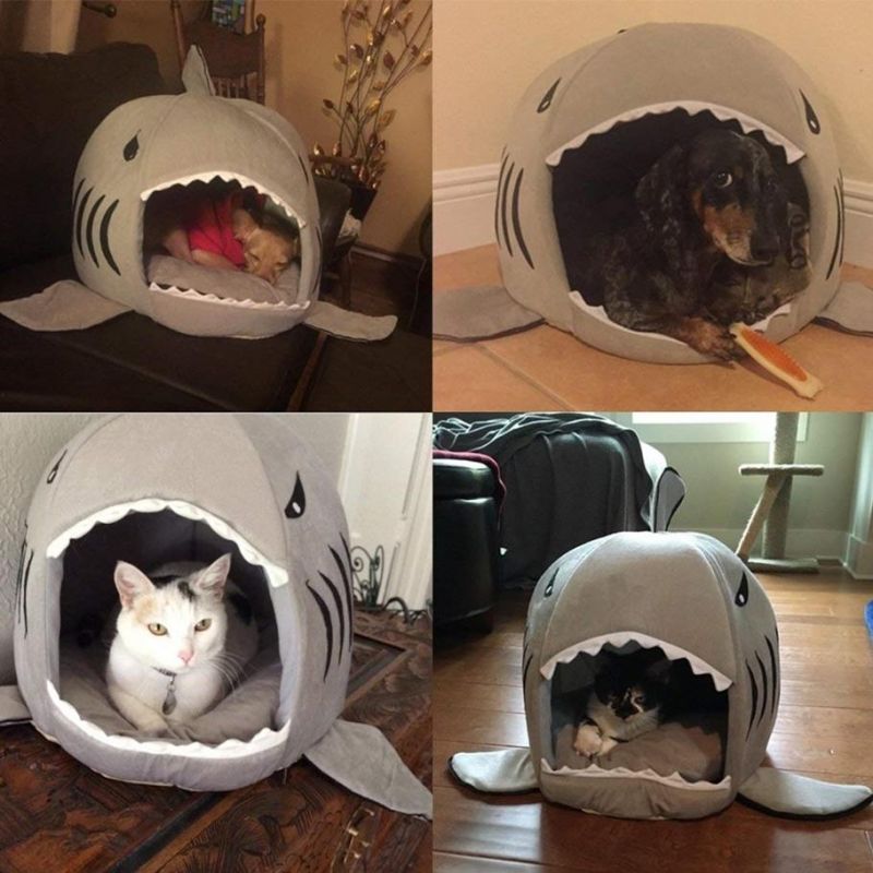 Washable Shark Pet House Cave Bed Luxury Dog Beds