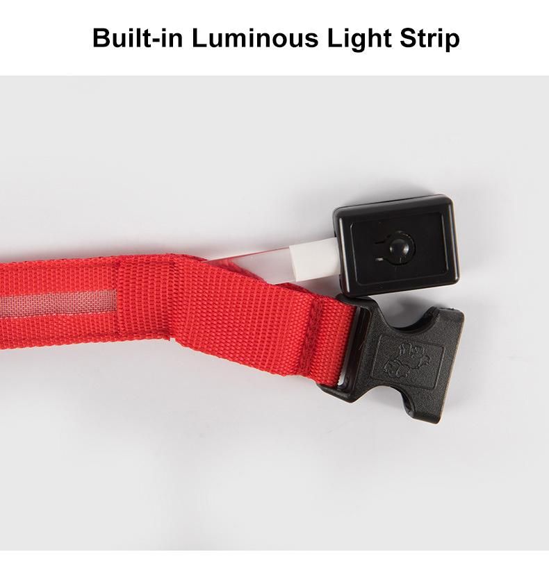 Puppy Dog Collar Glows in Dark Night Safety Flashing Necklace Adjustable Polyester Nylon Lights Pet LED Collars for Dogs