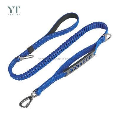 Blue Adjustable Nylon Heavy Duty Tactical Dog Lead Reflective Dog Leash