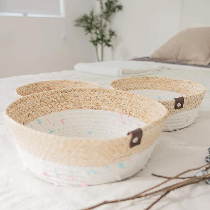 Woven Storage Basket for Living Room and Bathroom