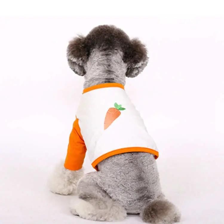 Spring Autumn Apple Grape Fruit Series Pattern Exquisite Embroidered Patchwork Color Long Sleeve Dog T-Shirt