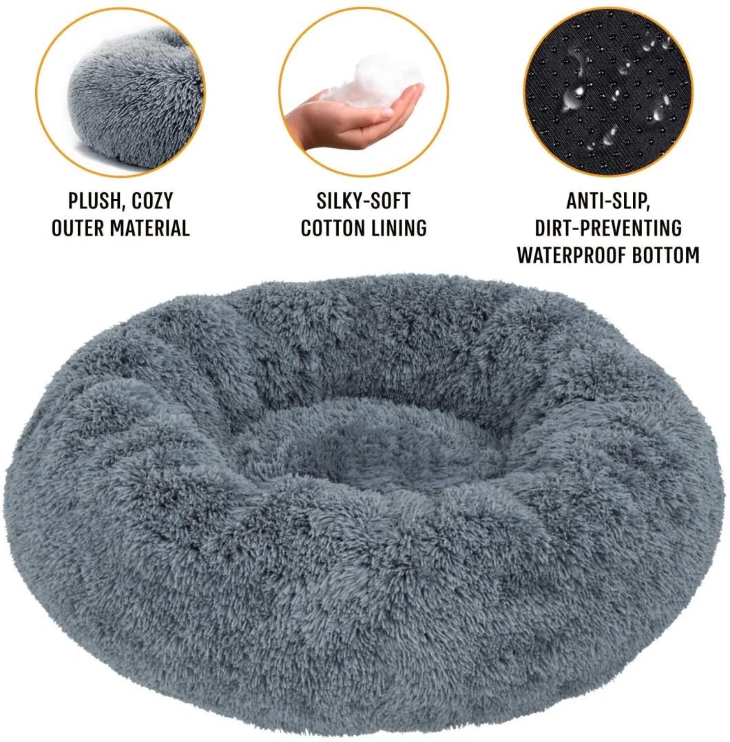 Round Donut Cat and Dog Cushion Bed 20inch Pet Bed for Cats or Small Dogs Durable Pet Bed