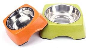 Dog Bowl Bamboo Fiber Steel Ceramic Pet Bowl for Wholesale