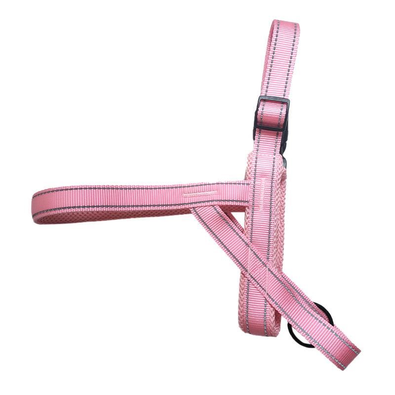 Casual Saddle Dog Harness, Pink Reflective Strip Pet Harness, Reflective Strips Around The Pet Harness