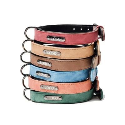 Wholesale Luxury Collar Pet De Cuero Red Blue Green Color Dog Collar and Leash Set