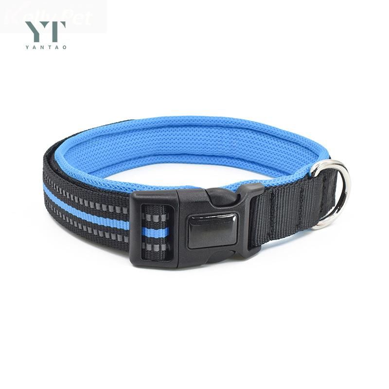 Premium Heavy Duty Soft Reflective Adjustable Nylon Webbing Padded Buckle Tactical Training Custom Luxury Cat Pet Dog Collar