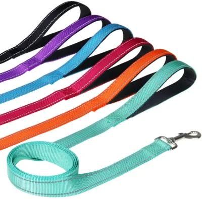Wholesale Dog Leash Heavy Duty Reflective Nylon Dog Leash for Night Outdoor Walking Running Training