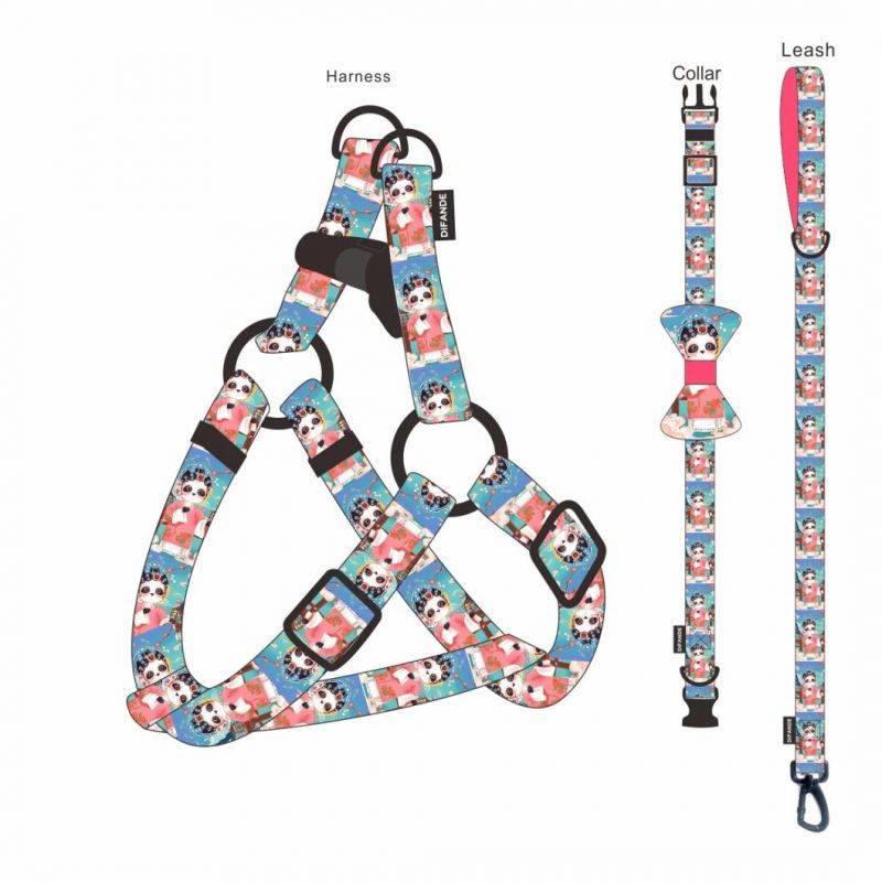 Pet Supplies Dog Leash Set Fabric Dog Collar Custom Dog Harness Leash Bandana Whole Set
