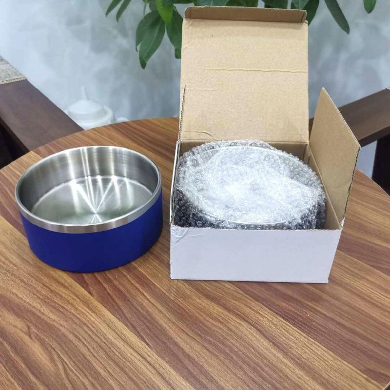 Double Wall Dog Cat Bowl 304 Stainless Steel Nonslip Bottom