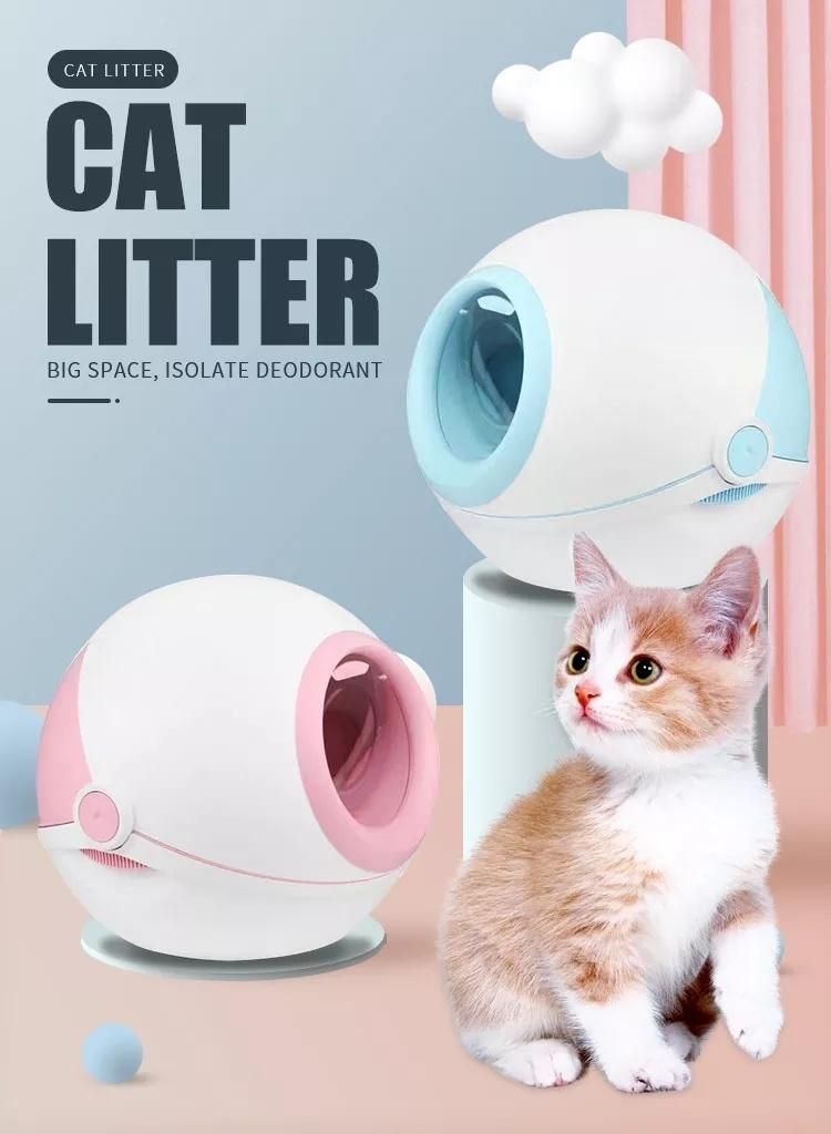 Cat Poop Storage Box Clean Cat Litter Box Cat Toilet with Lid Can Be Opened for Easy Cleaning