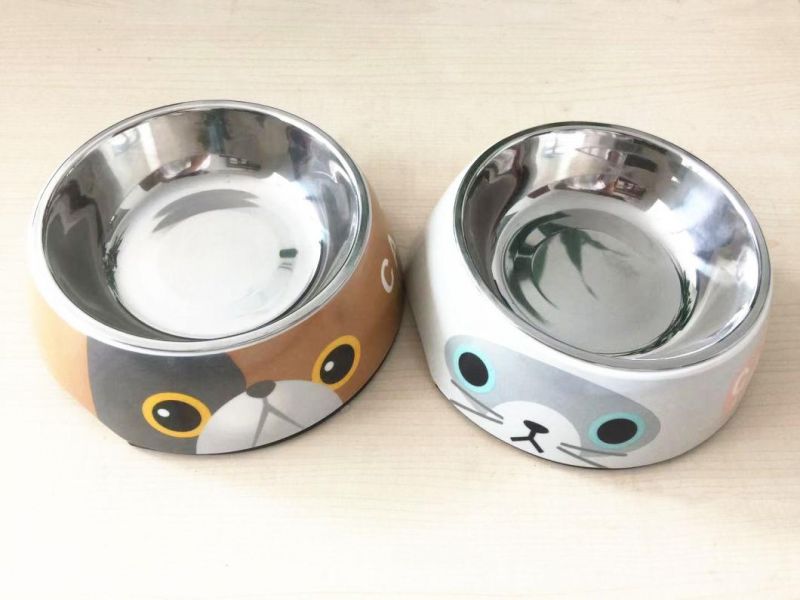 Travel Luxury Custom Pet Feed Food Water Bowl Container Stainless Steel SUS304 Melamine PP Plastic Dog Bowls