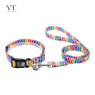 Factory Supplier Custom Pattern Dog Lead Luxury Waterproof TPU Pet Dog Collars for Dog Walking