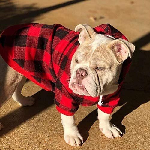 Plaid Dog Hoodie Pet Clothes Sweaters with Hat