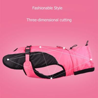 Windproof Hight Collar Dog Jacket with Reflective Strips