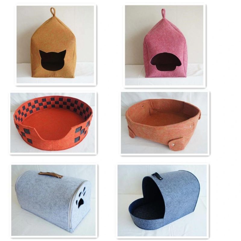 Handmade Felted Wool Pet Cat Bed - Eco-Friendly