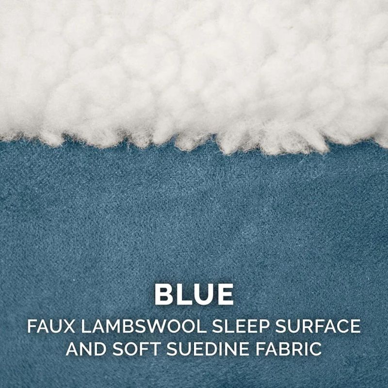 Orthopedic Round Cuddle Nest Faux Sheepskin Snuggery Blanket Burrow Pet Bed